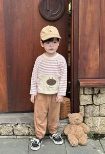 Bộ dài quần dài bé trai không cổ in hình