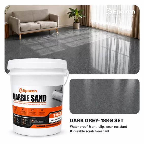 Product image - 18KG Epoxen Marble Sand Dark Grey Epoxy Resin