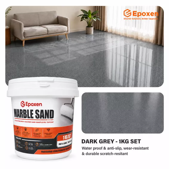 Product image - 1KG Epoxen Marble Sand Dark Grey Epoxy Resin
