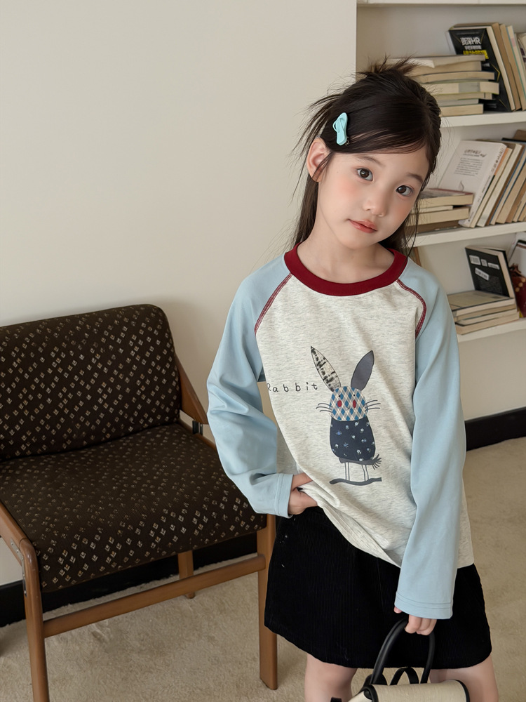 Áo thun raglan AMBB 0176 rabbit xanh