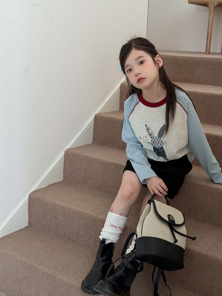 Áo thun raglan AMBB 0176 rabbit xanh