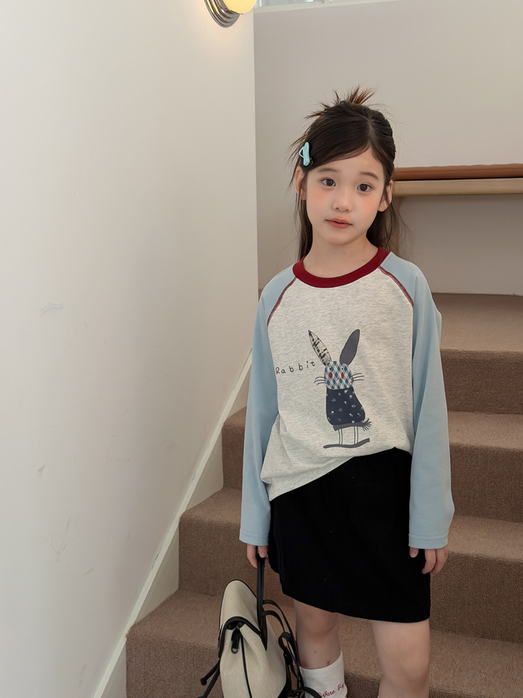 Áo thun raglan AMBB 0176 rabbit xanh