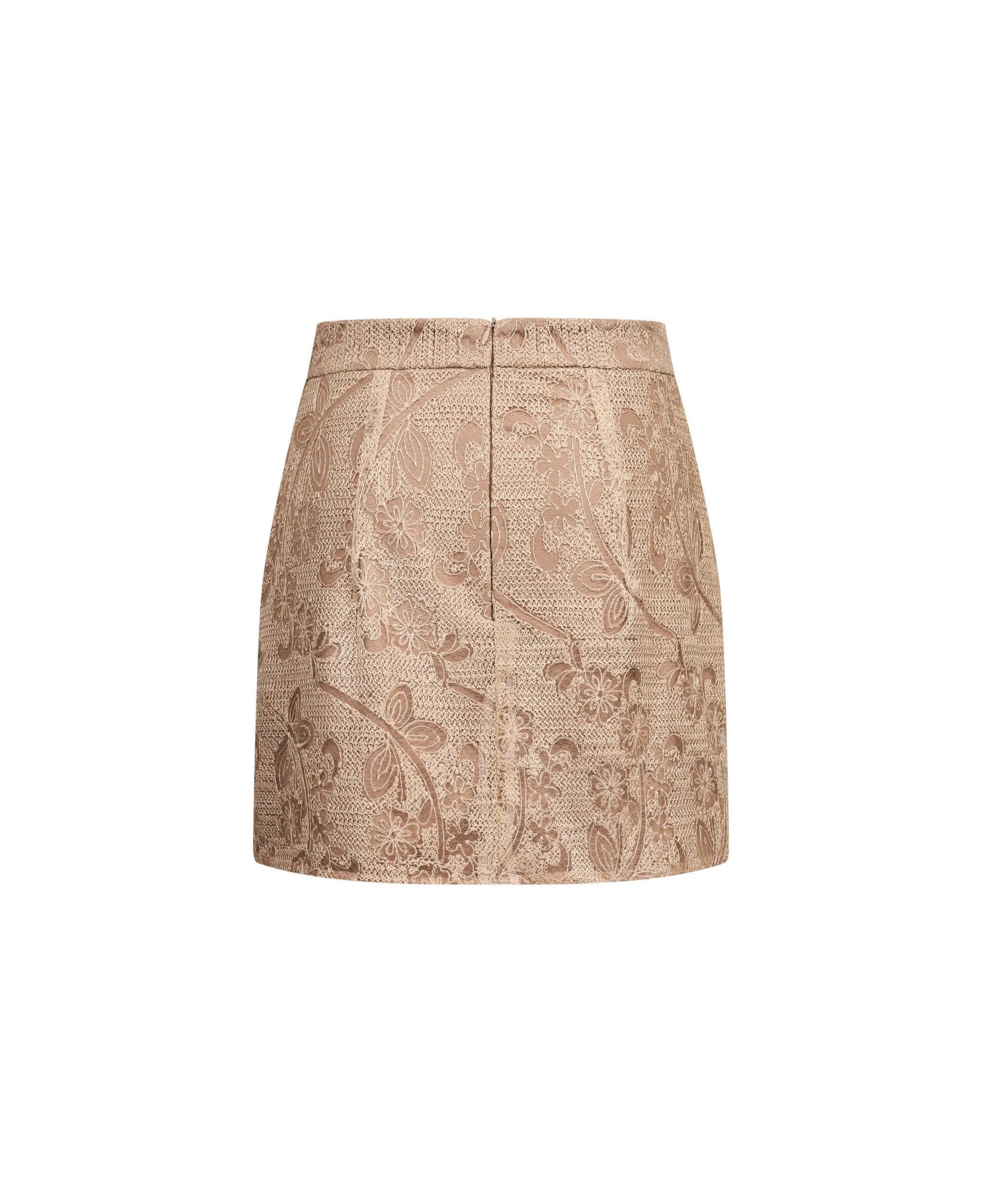 Mặt sau chân váy A V- SET020 với dây kéo giữa thân