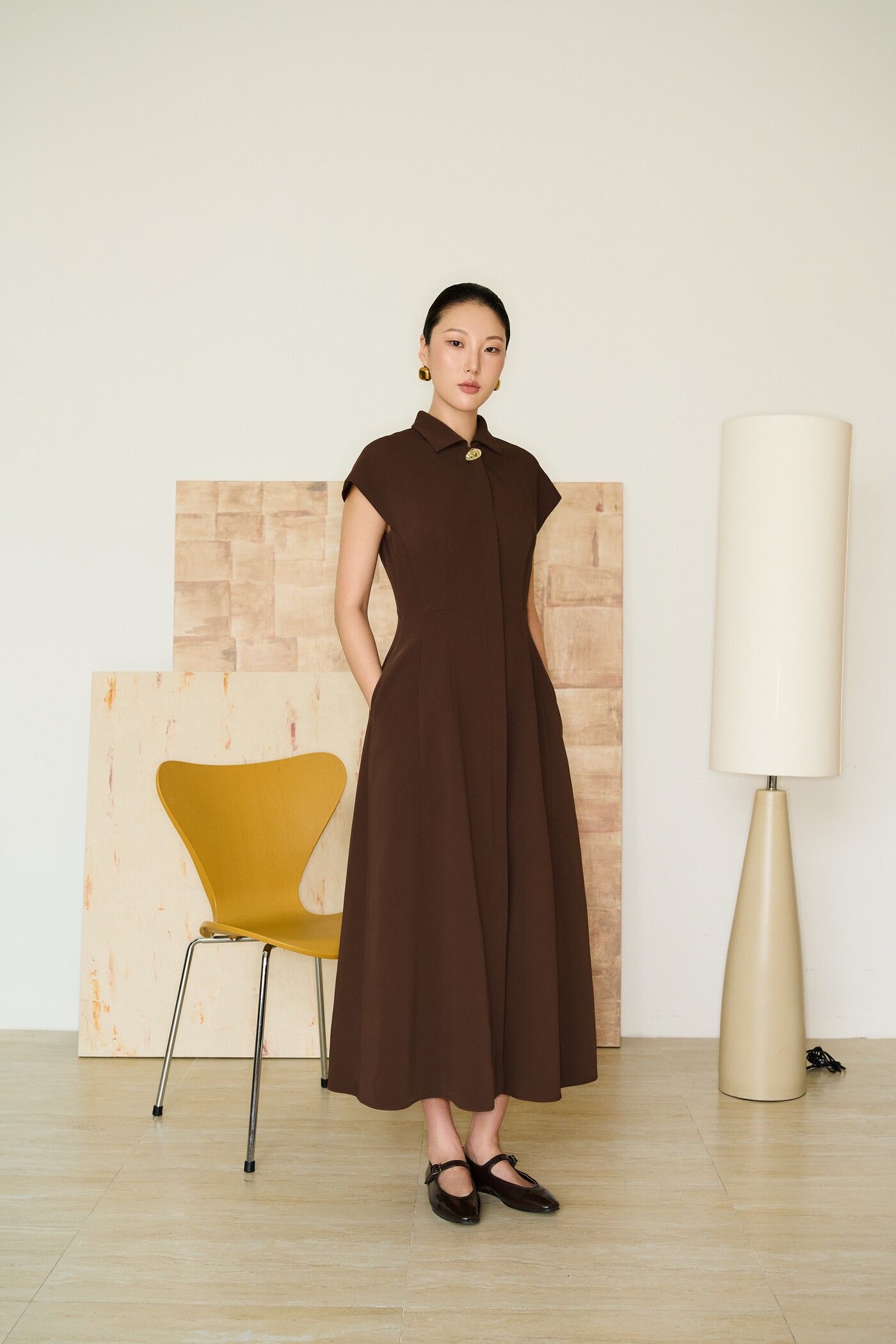 Cap sleeve a-line dress