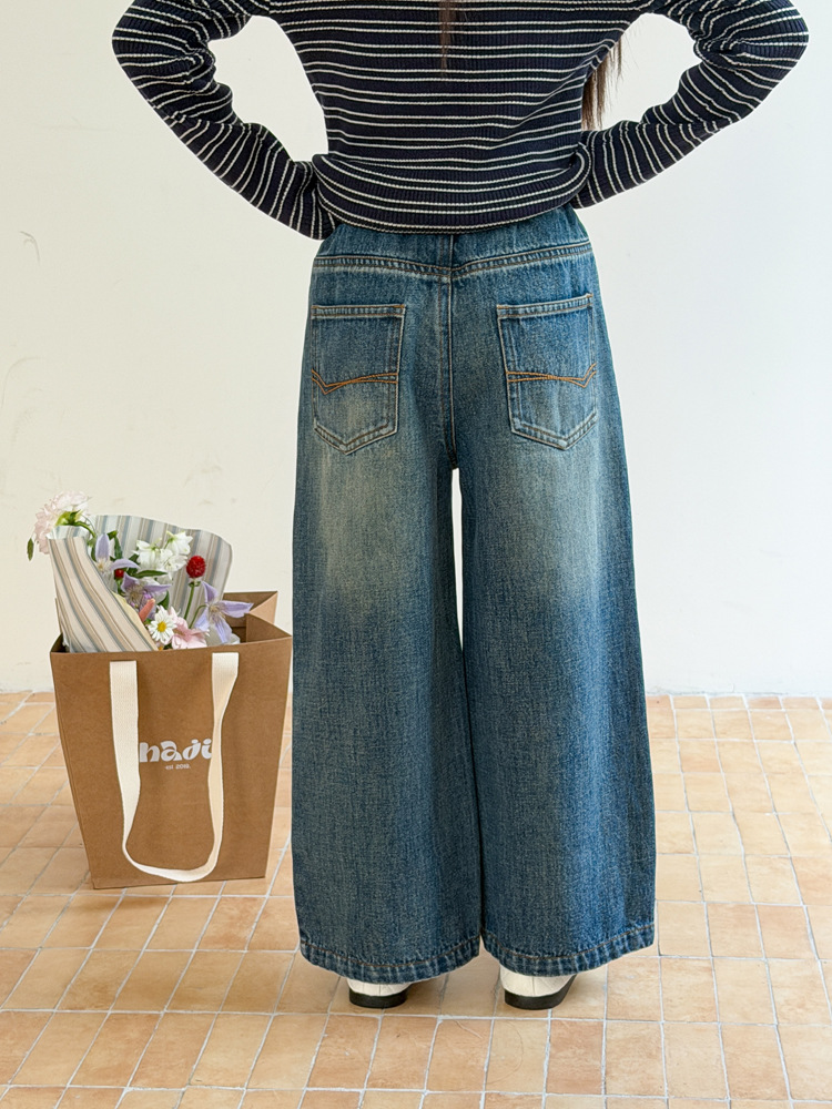 Quần jeans AMBB ria màu chiết gấu 1344