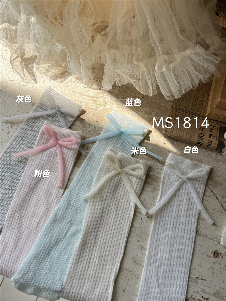 Tất vớ Laibo gân trơn đính nơ 9831
