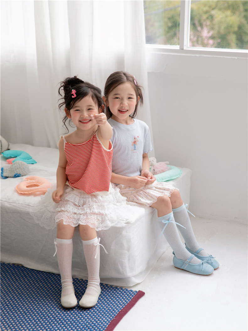 Tất vớ Laibo gân trơn đính nơ 9831