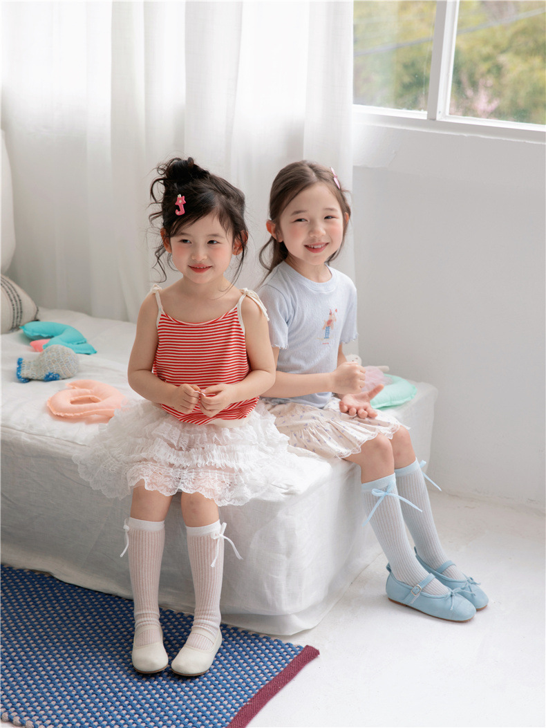 Tất vớ Laibo gân trơn đính nơ 9831