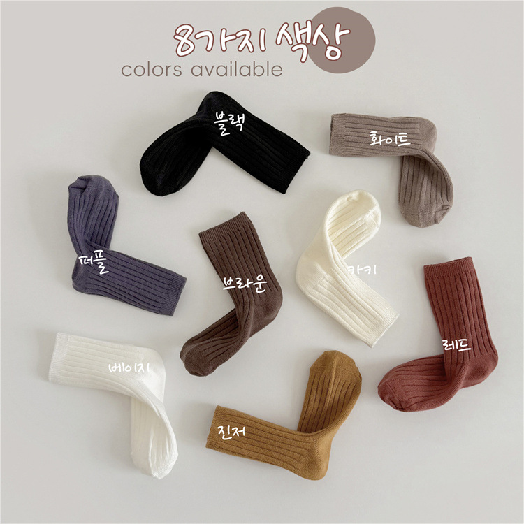Tất vớ gân sọc 1 màu Laibo 6170