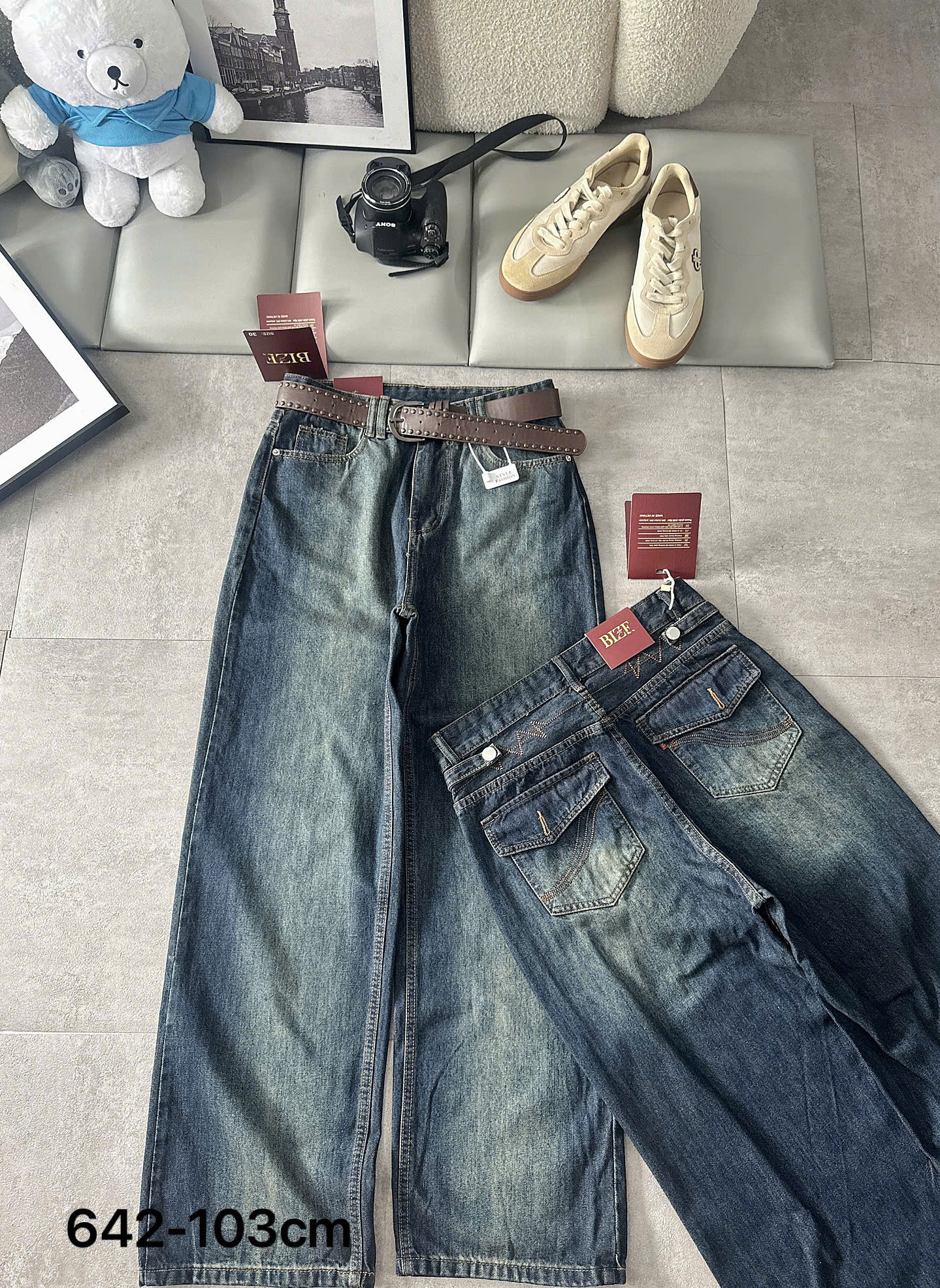 Quần jean T-QJ642i - tỷ lệ ống suông