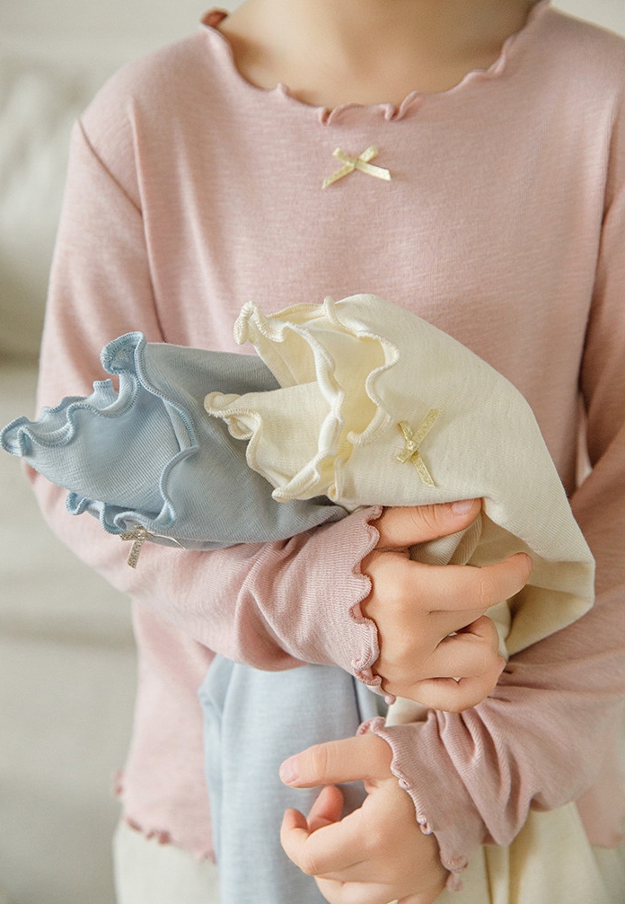 Áo giữ nhiệt YOYO viền bèo đính nơ 5165
