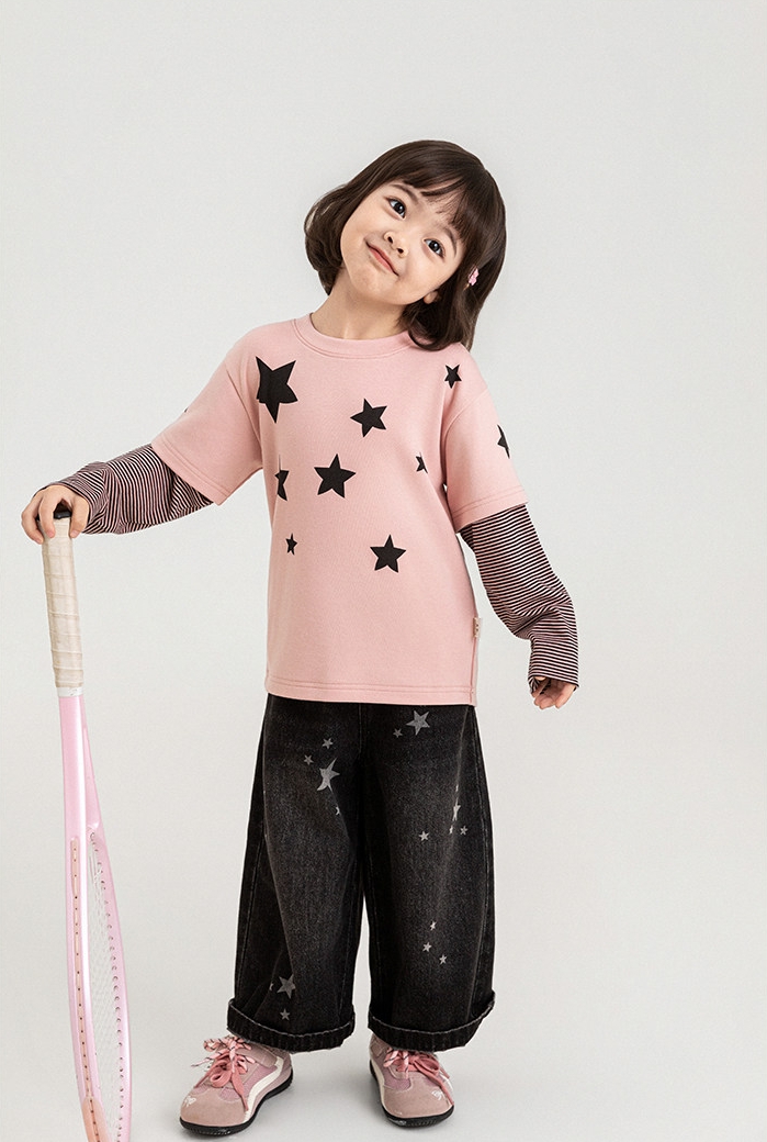 Áo thun nối tay YOYO 6373 star hồng