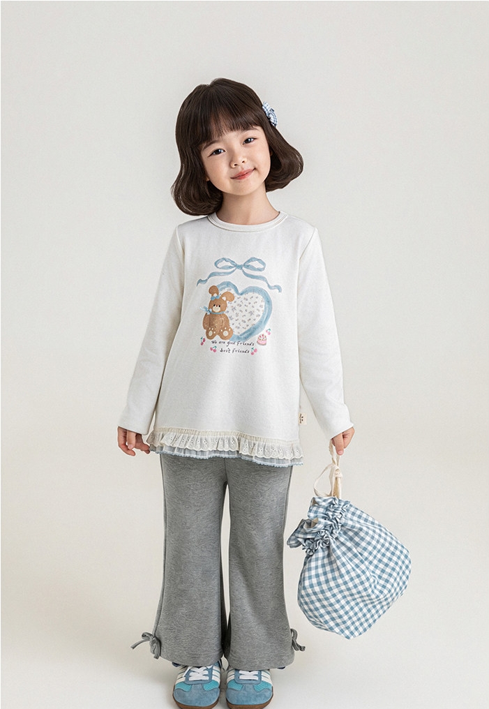MXS - Quần nỉ YOYO gấu loe đính nơ 8532
