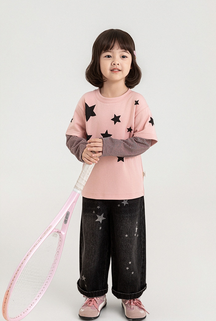 Áo thun nối tay YOYO 6373 star hồng
