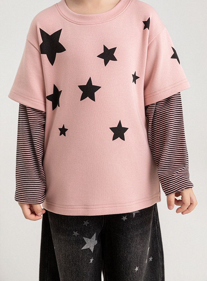 Áo thun nối tay YOYO 6373 star hồng