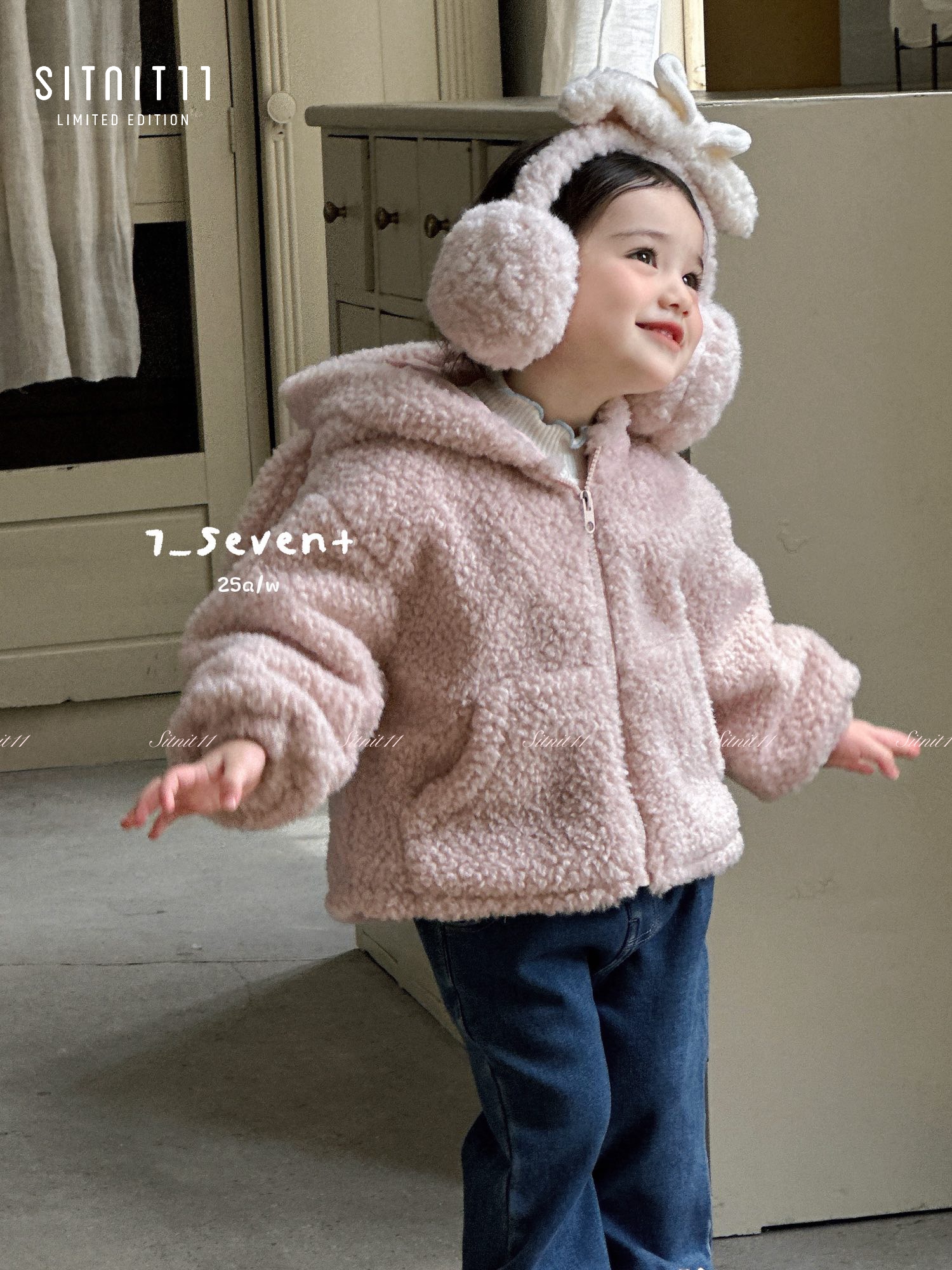 Áo khoác bông bông 7-seven Douyin + Balo cutie