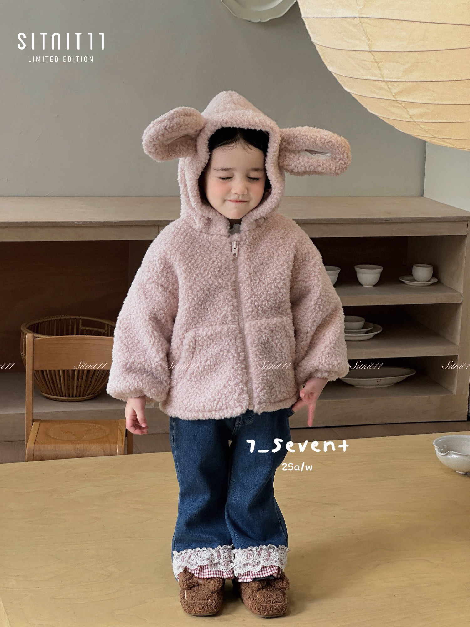 Áo khoác bông bông 7-seven Douyin + Balo cutie