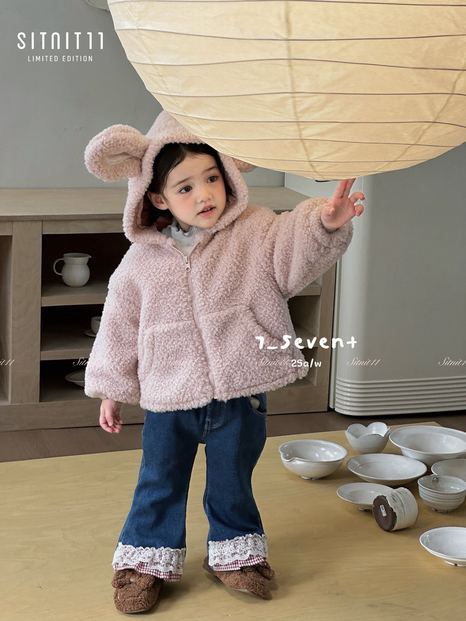 Áo khoác bông bông 7-seven Douyin + Balo cutie