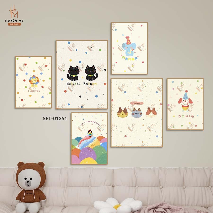 1737237035744200182 - Set 6 Tranhh Dán Tường Dễ Thương, Ngộ Nghĩnh Hiện Đại. Trang Trí Phòng Ngủ, Phòng Bé, Góc Học Tập - Huyền My Decor
