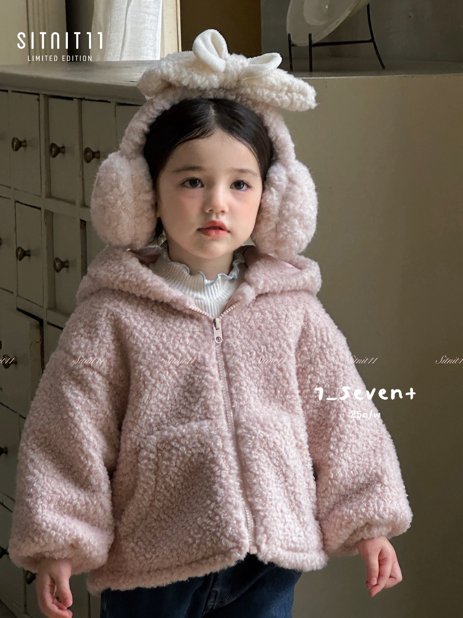 Áo khoác bông bông 7-seven Douyin + Balo cutie