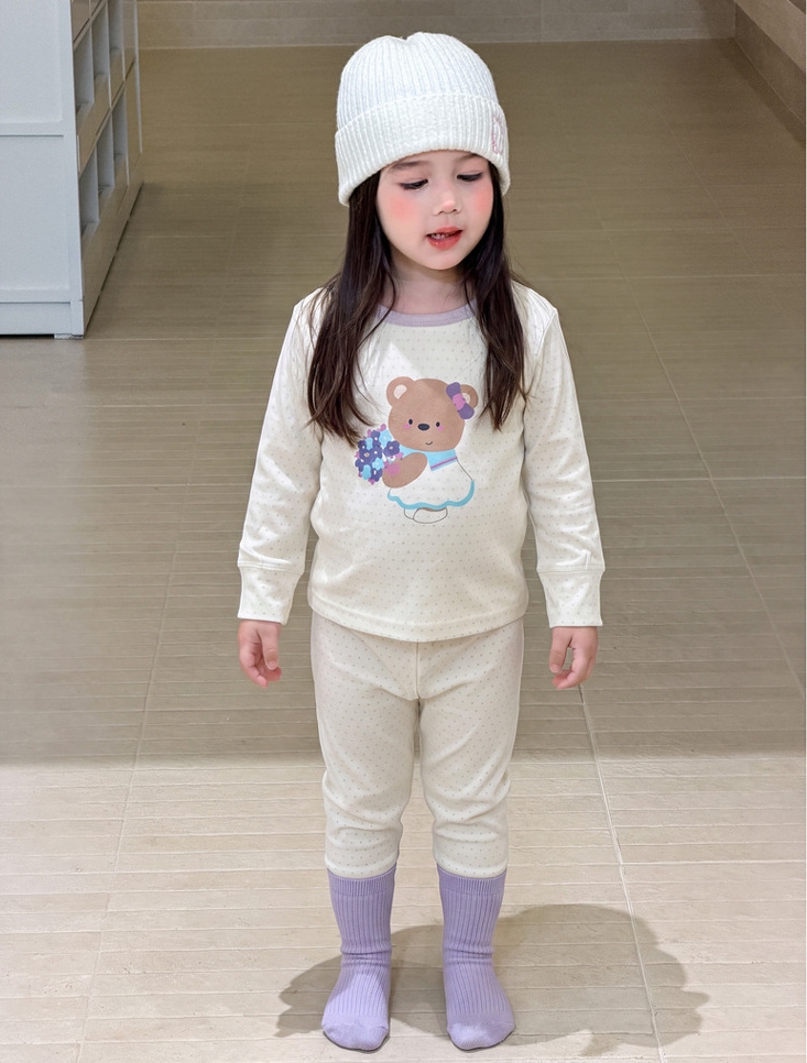 Homewear S520 4343 Gấu chấm bi màu kem