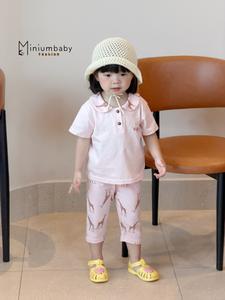 Bộ cộc quần lỡ bé gái có cổ