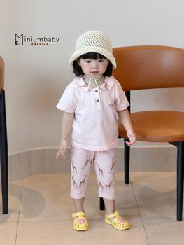 Bộ cộc quần lỡ bé gái có cổ