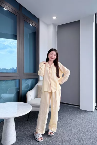 Product image - Set Pijama Đũi Xốp Kẻ Sọc An Nhiên