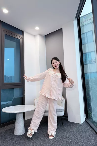 Product image - Set Pijama Bèo Sọc Nơ Xinh