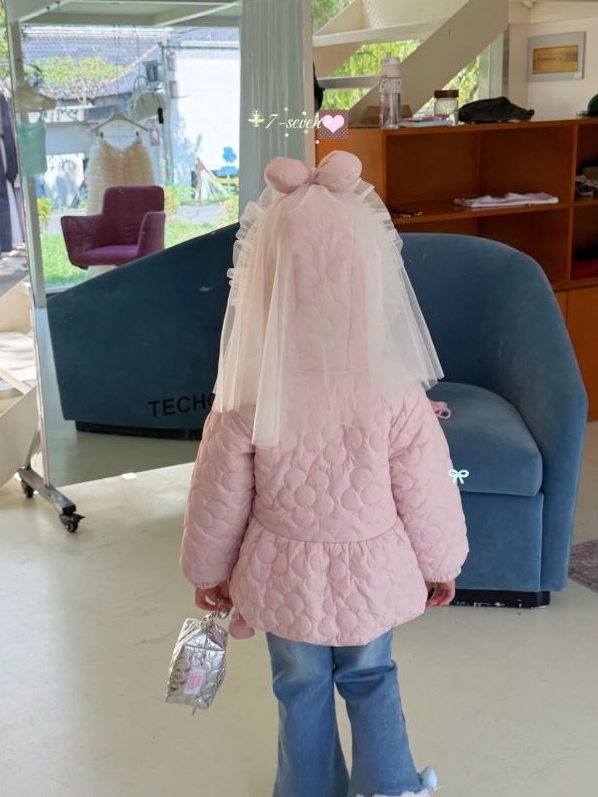 7-seven - Áo khoác hồng cutee chần bông bông 6578