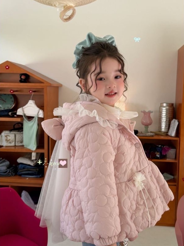 7-seven - Áo khoác hồng cutee chần bông bông 6578