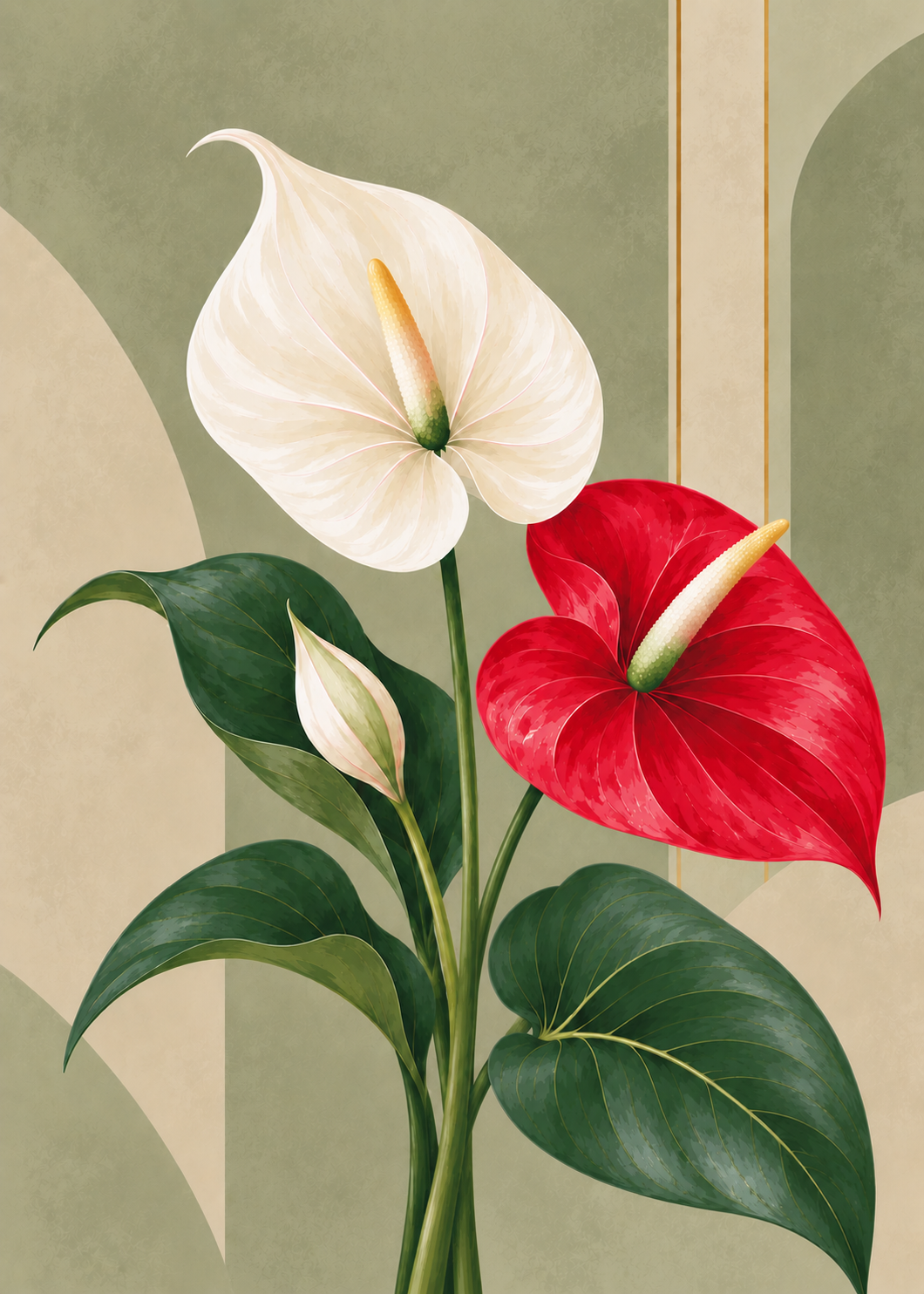Scarlet & Ivory Anthurium