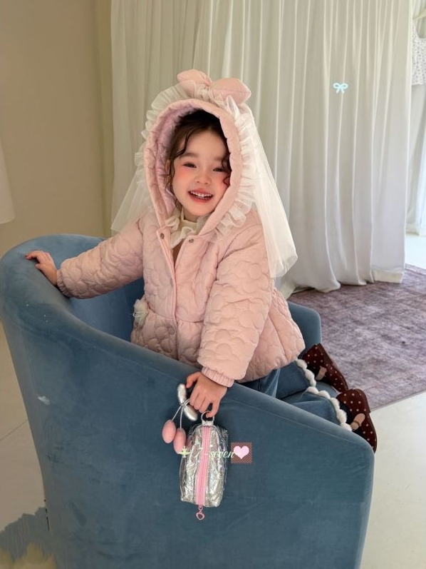 7-seven - Áo khoác hồng cutee chần bông bông 6578