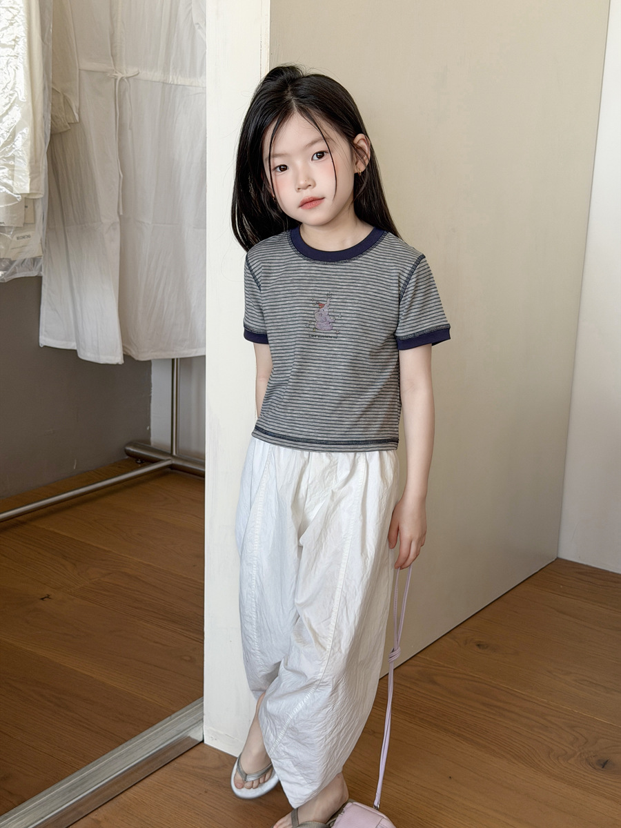 Áo phông AMBB voi cutie kẻ xanh hải quân 3649