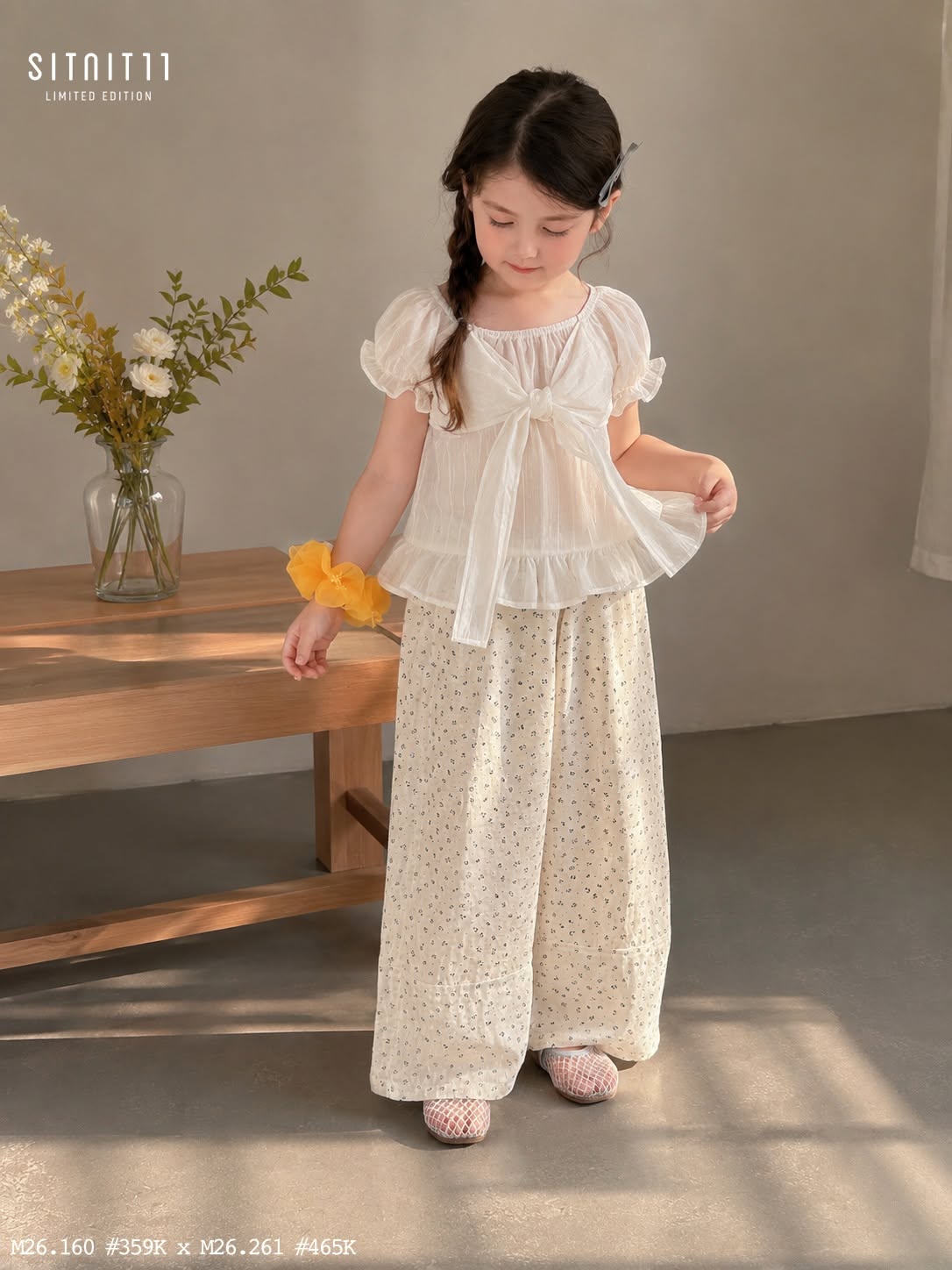 TTS - Bobo Bubble - Set nơ và hoa - Quần hoa nhỏ