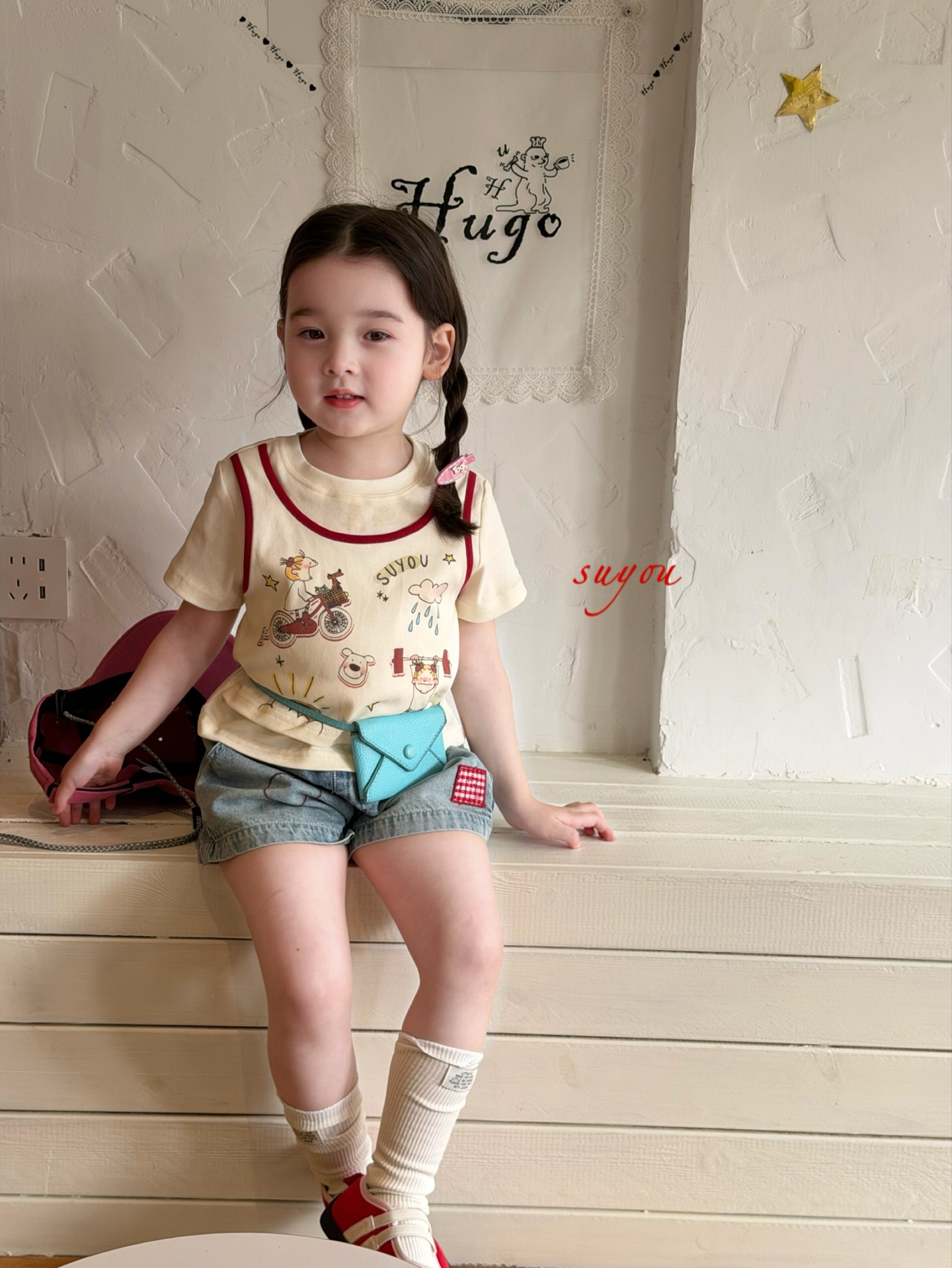 TTS Suyou - Quần denim trái tym