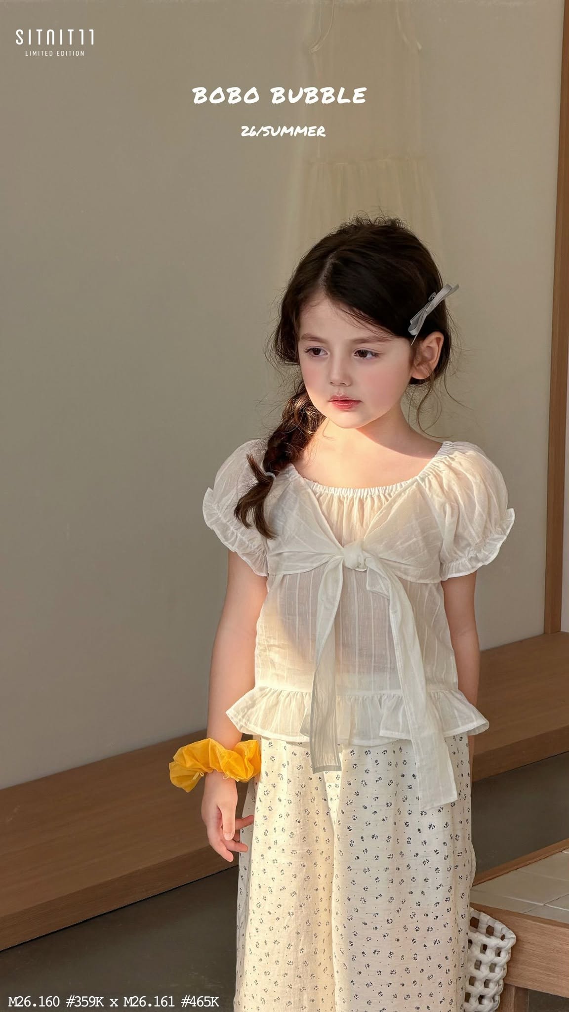 TTS - Bobo Bubble - Set nơ và hoa - Quần hoa nhỏ