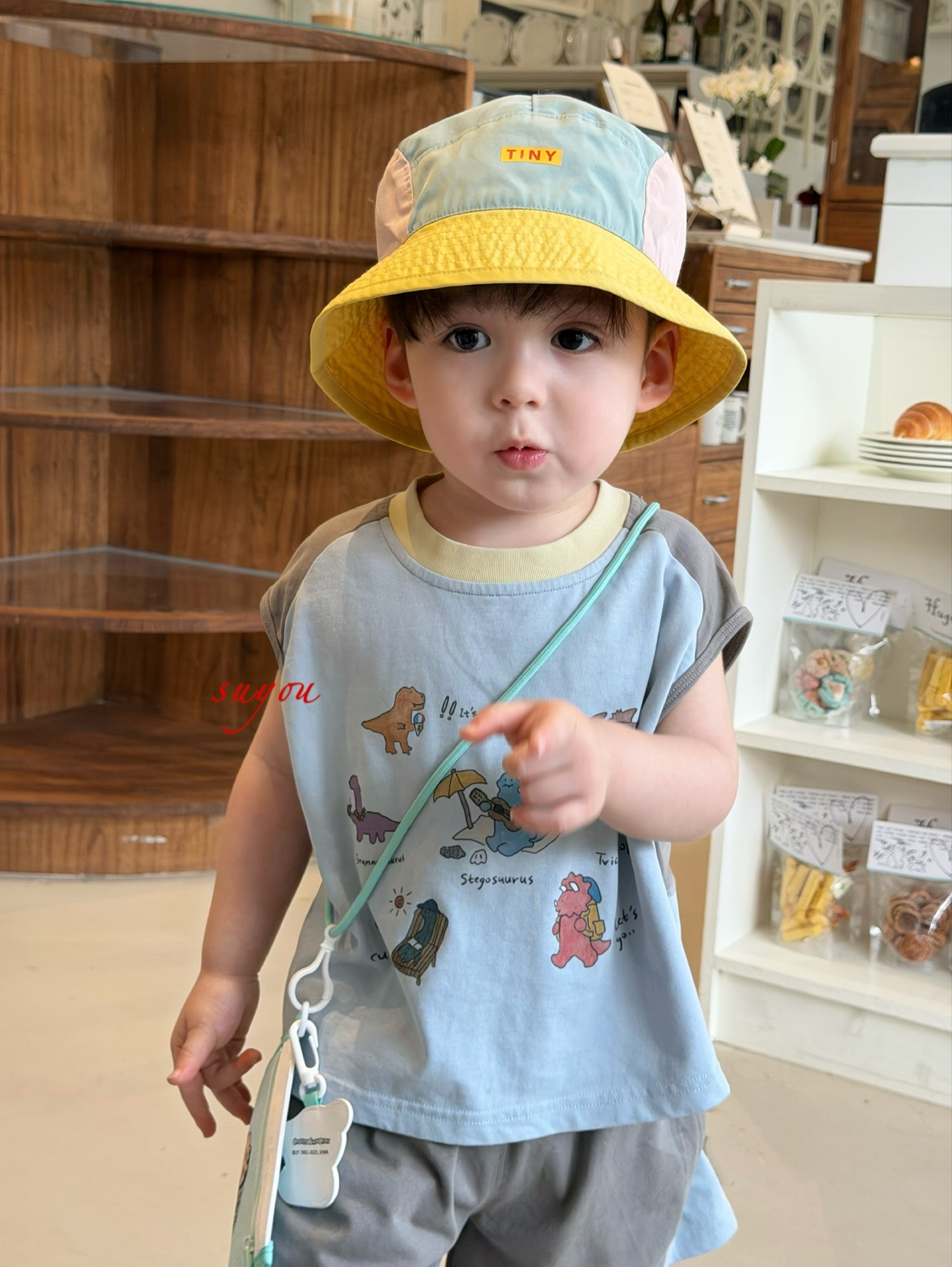 Suyou - Set bé trai Khủng long xanh xám