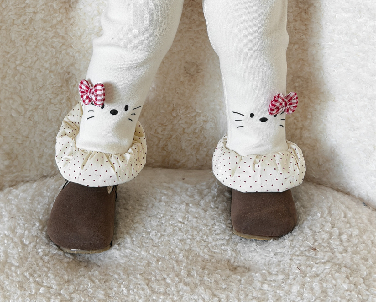 TTS - Legging lót lông kitty nơ caro S66 1562