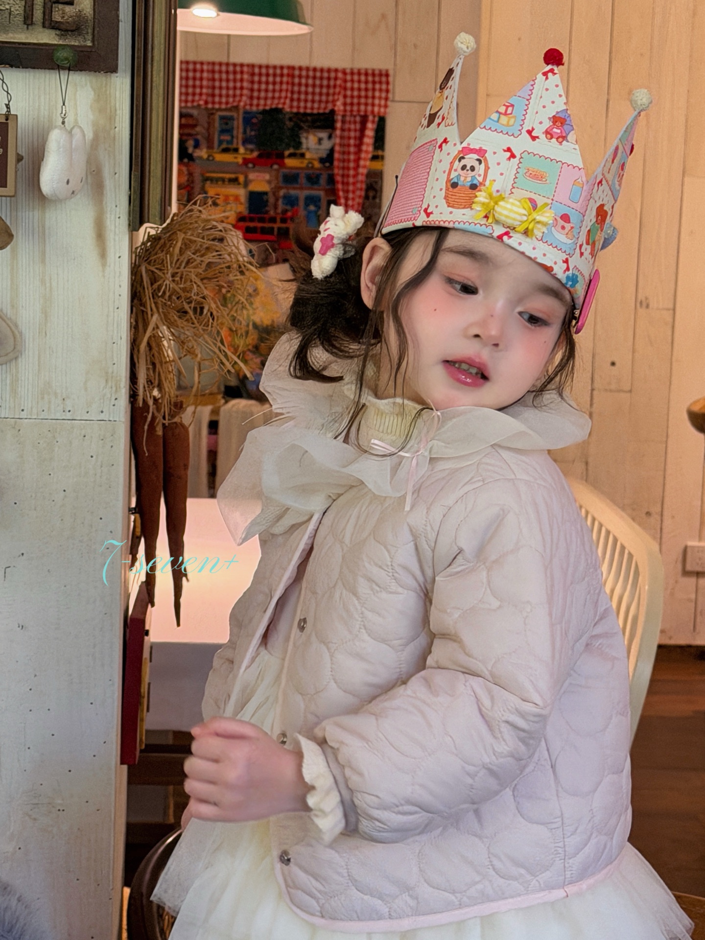 7-seven - Set áo khoác + đầm pinky cream 6503