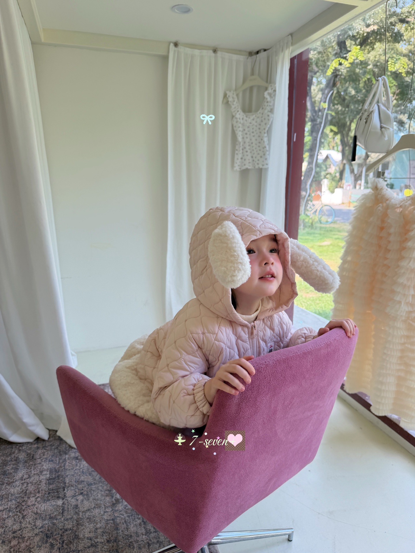 TTS pom pom 7-seven - Áo khoác hồng rabbit 9974