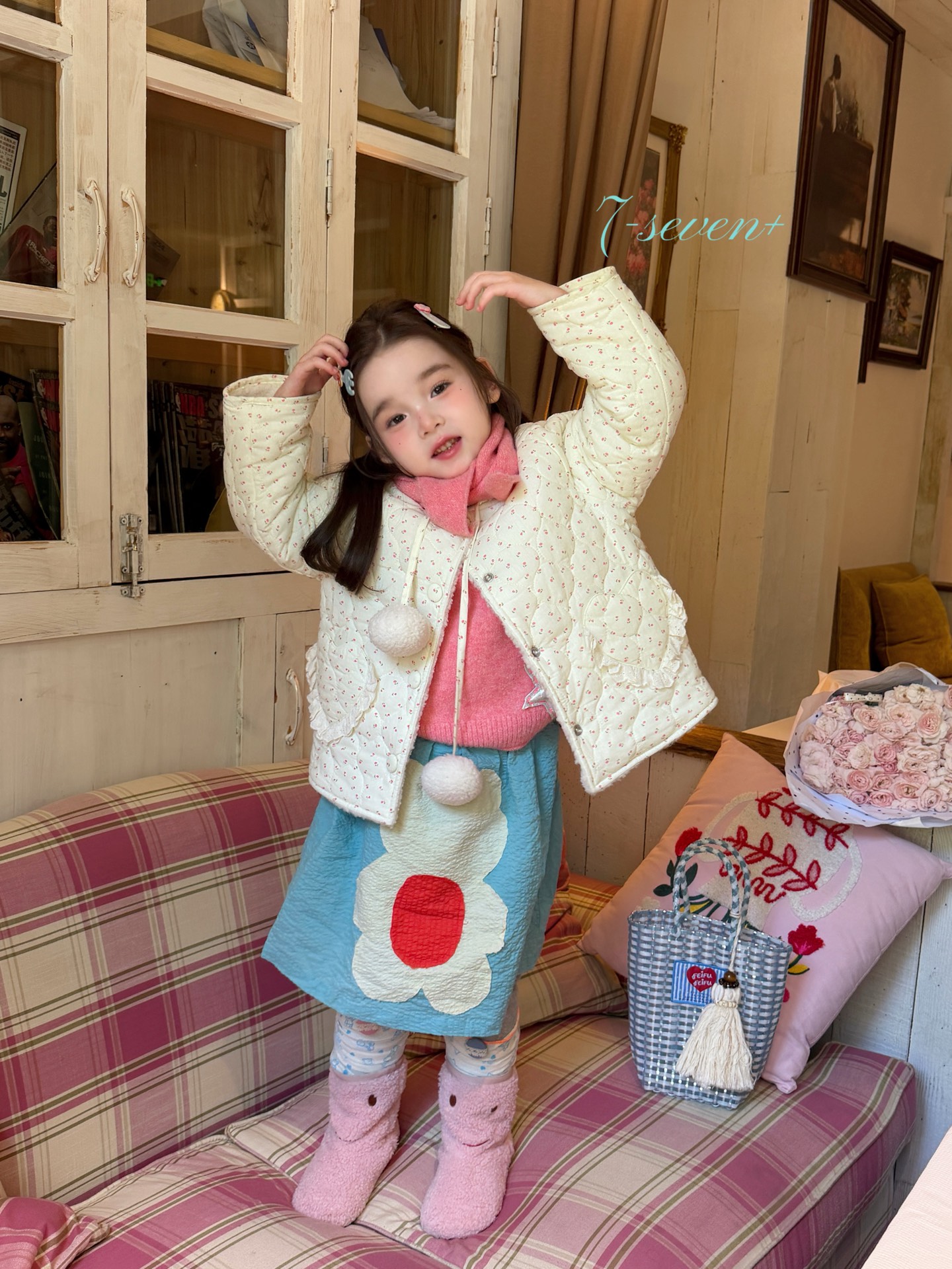 7-seven - Áo len hồng star 8667