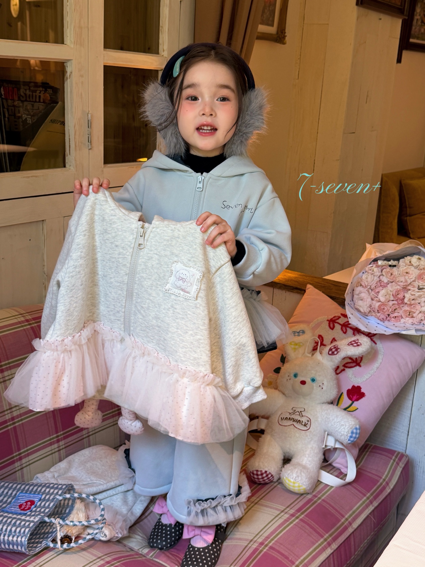 7-seven - Set nỉ xanh seven girl 6631