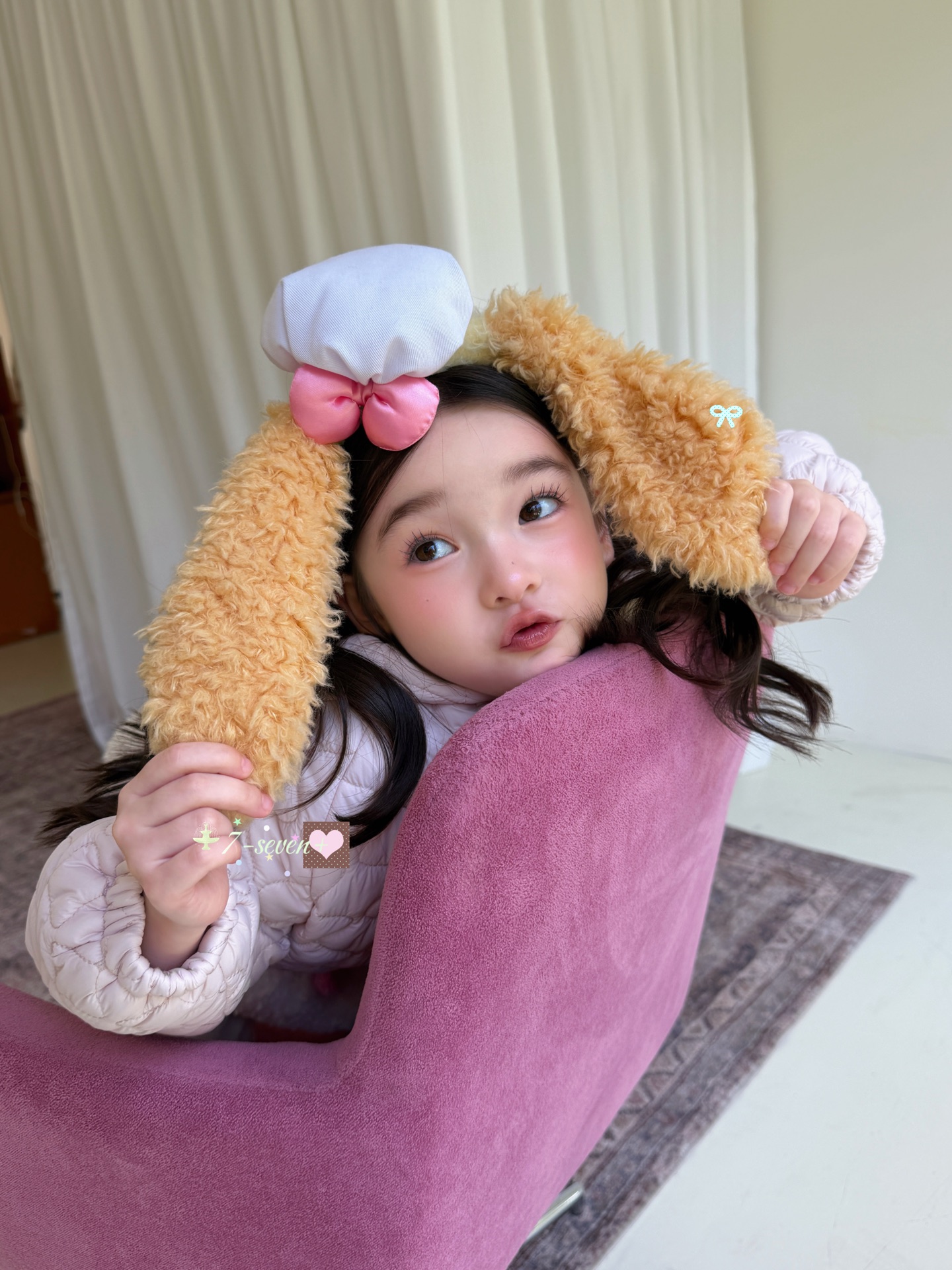 TTS pom pom 7-seven - Áo khoác hồng rabbit 9974