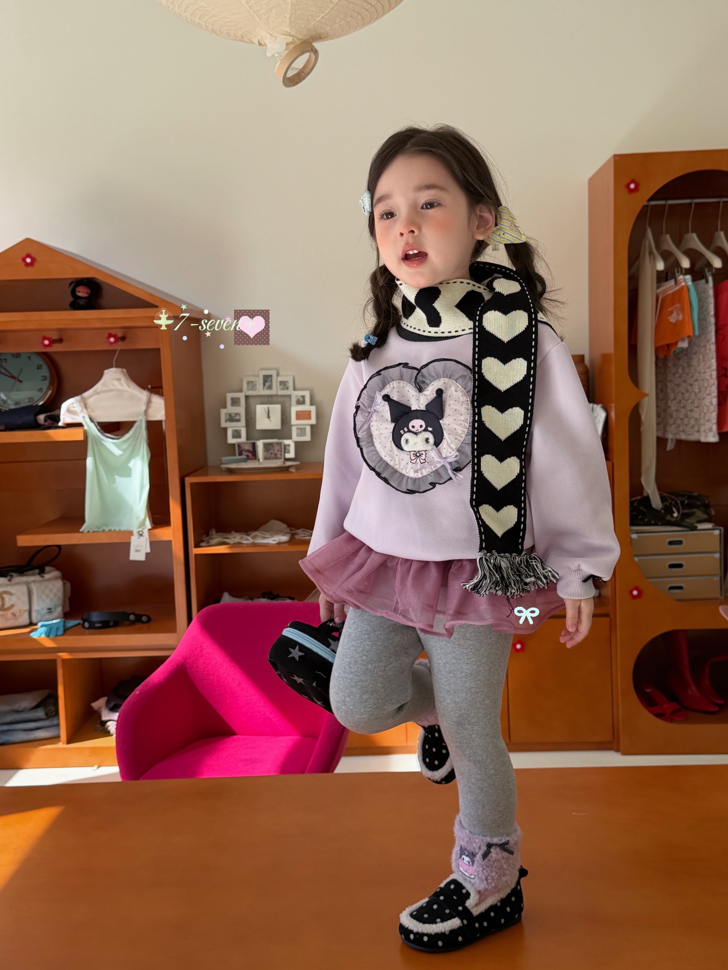 BTS Kuromi 7-seven - Áo nỉ tím Kuromi 7333