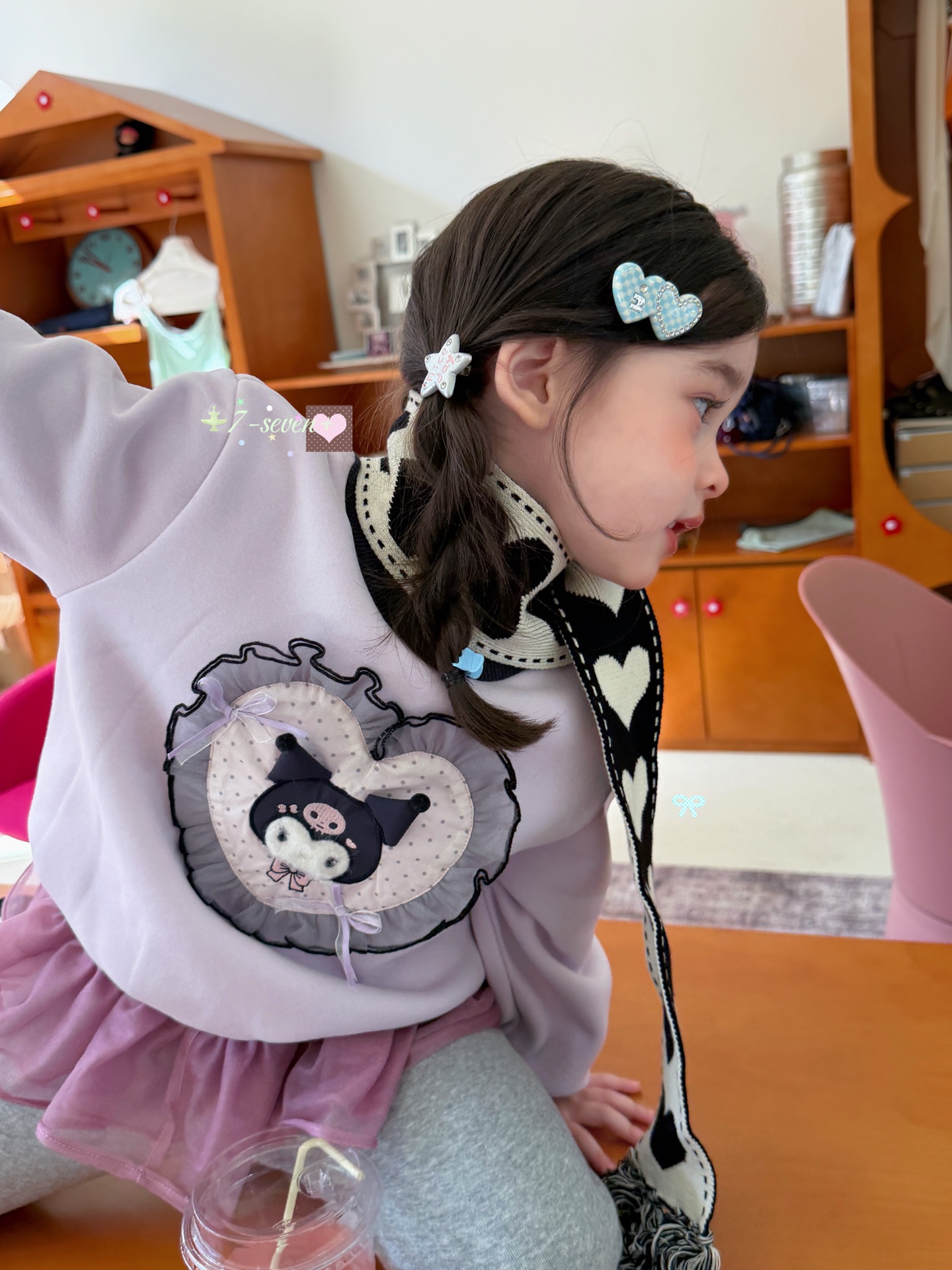 BTS Kuromi 7-seven - Áo nỉ tím Kuromi 7333