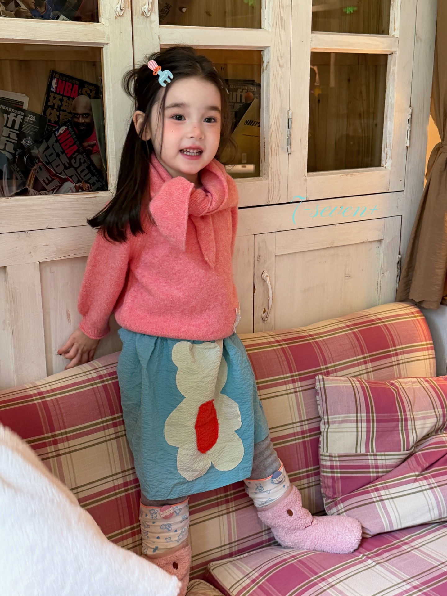 7-seven - Áo len hồng star 8667