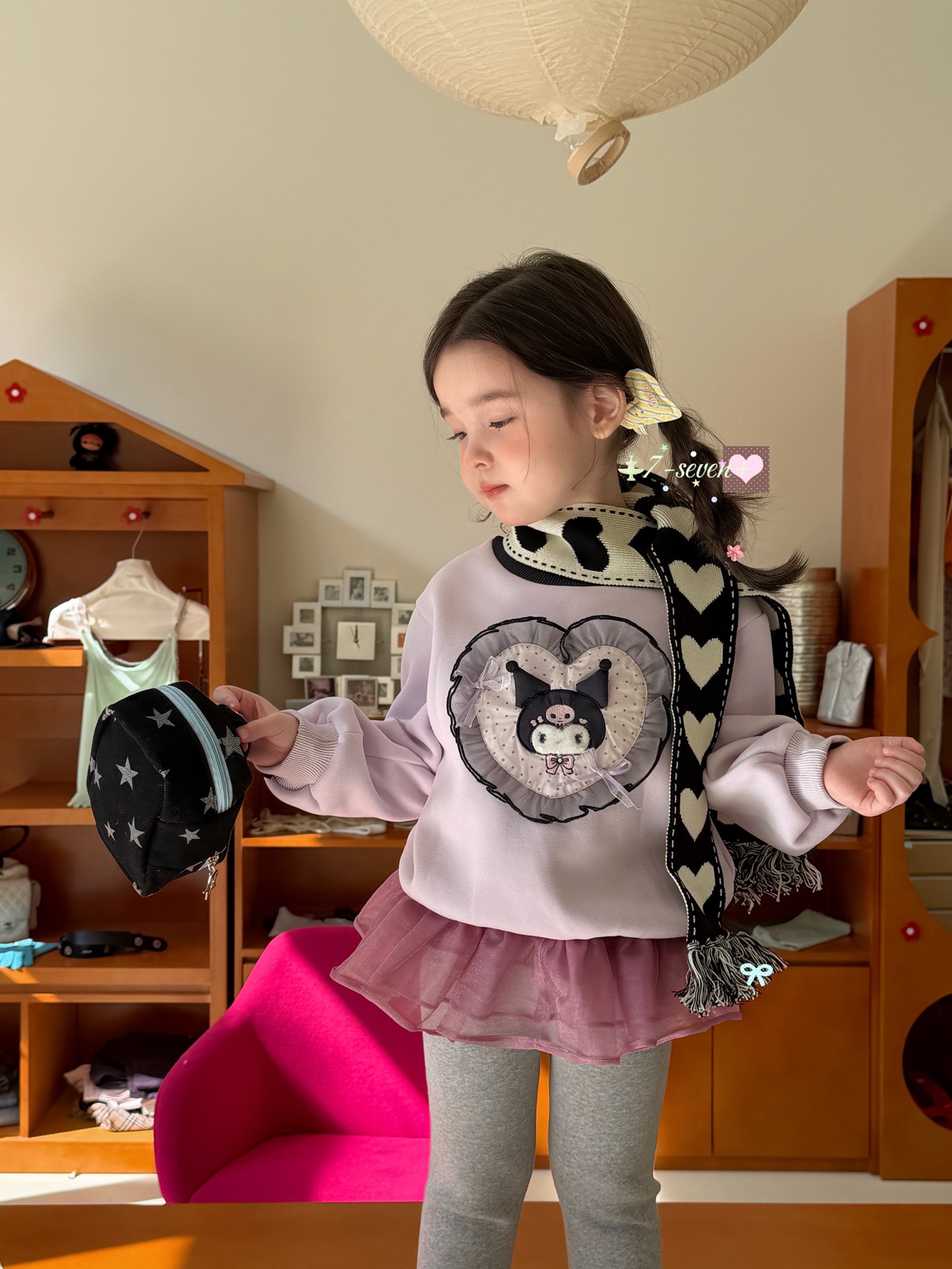 BTS Kuromi 7-seven - Áo nỉ tím Kuromi 7333