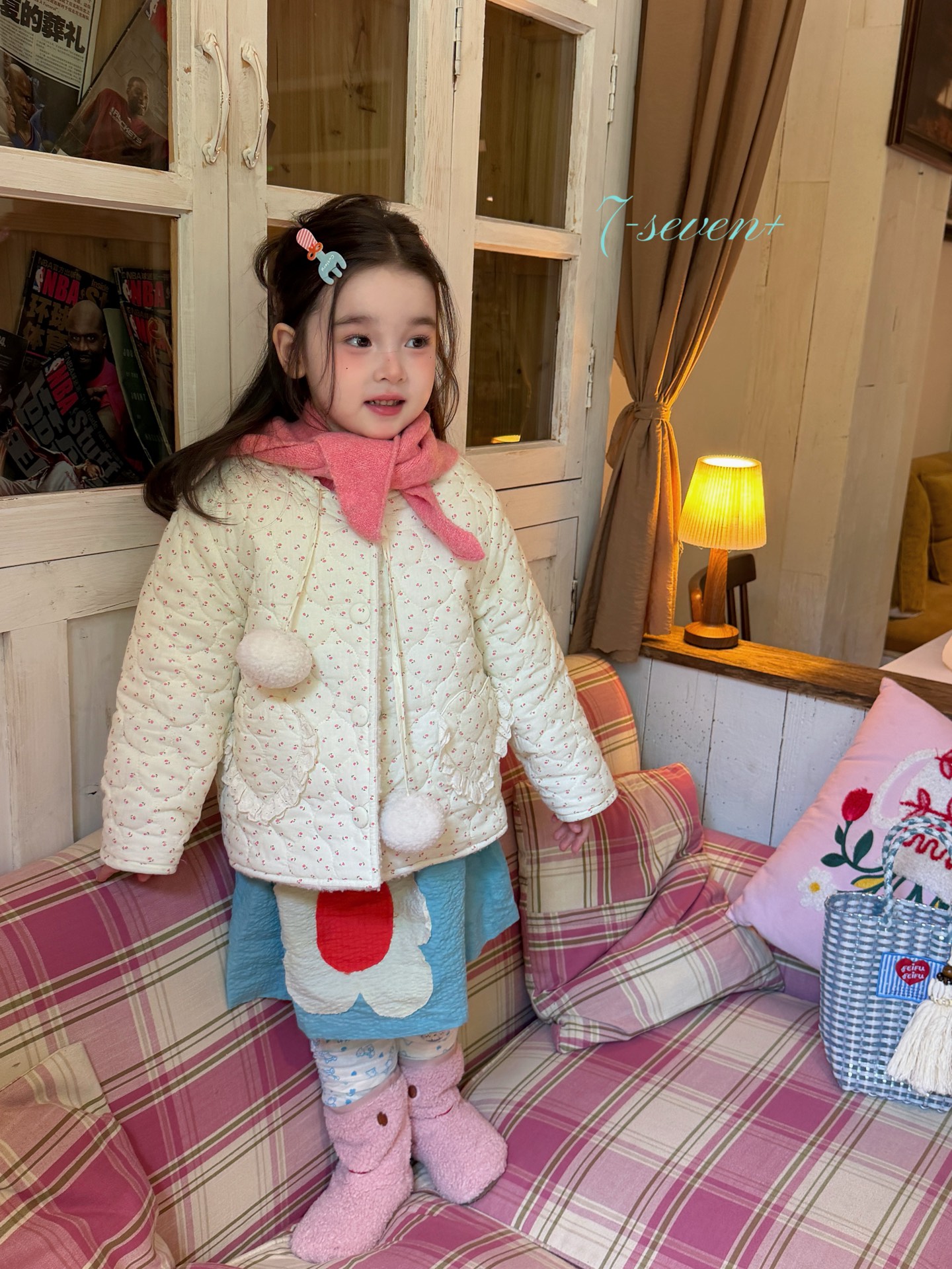 7-seven - Áo len hồng star 8667