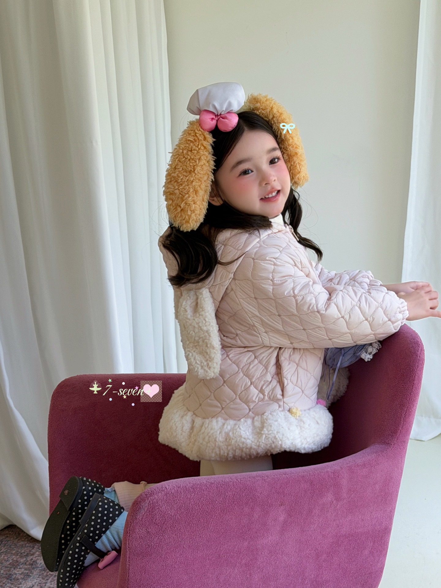 TTS pom pom 7-seven - Áo khoác hồng rabbit 9974
